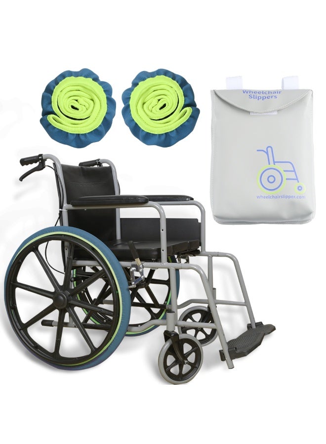 Ehucon PVC Wheelchair Wheel Covers -Durable Floor Protectors-10-Second Installation,Noise-Free & Waterproof,Zero Scratches on Wood/Marble,All-Weather Design - Image 1