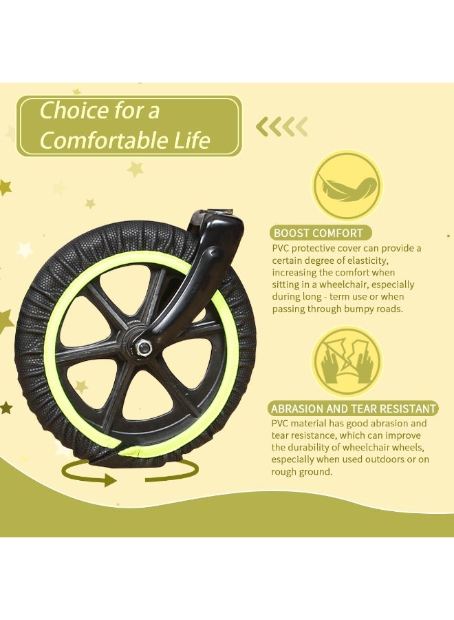 Ehucon PVC Wheelchair Wheel Covers -Durable Floor Protectors-10-Second Installation,Noise-Free & Waterproof,Zero Scratches on Wood/Marble,All-Weather Design - Image 3