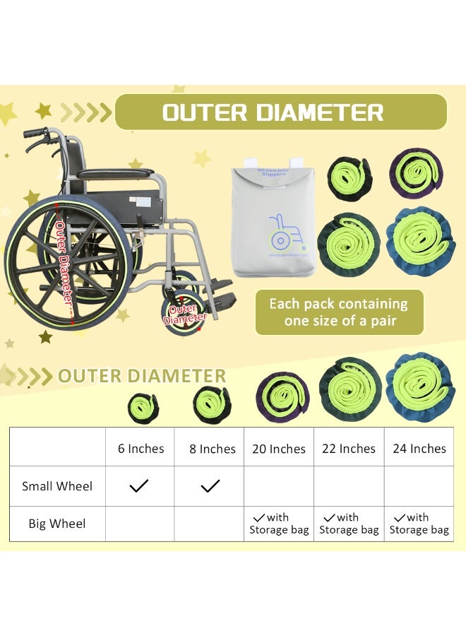 Ehucon PVC Wheelchair Wheel Covers -Durable Floor Protectors-10-Second Installation,Noise-Free & Waterproof,Zero Scratches on Wood/Marble,All-Weather Design - Image 5