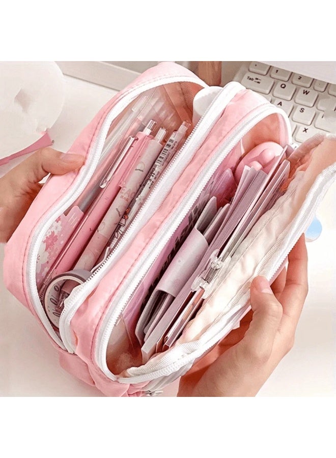 School Pencil Bag in Pink - Image 3