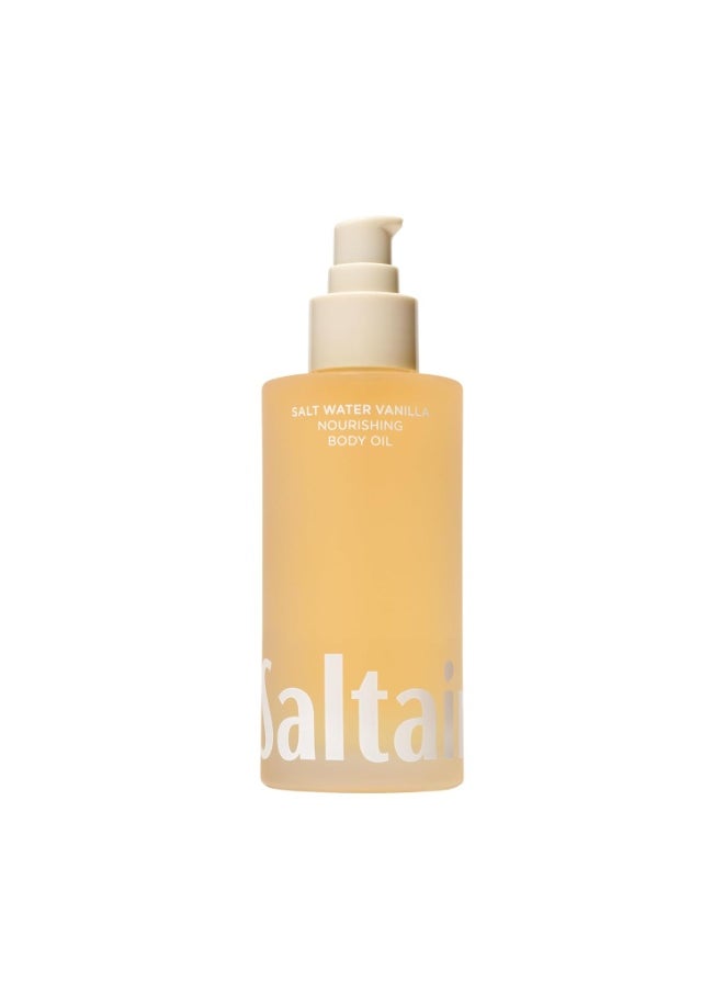 Saltair Saltair Body Oil. Luxurious Salt Water Vanilla After Shower and Bath Oil Moisturizer for Women and Men. Botanical, Non-Greasy, and Well-Absorbing Lotion for Hydrating Dry Skin. 4oz Pump Bottle  - Image 1