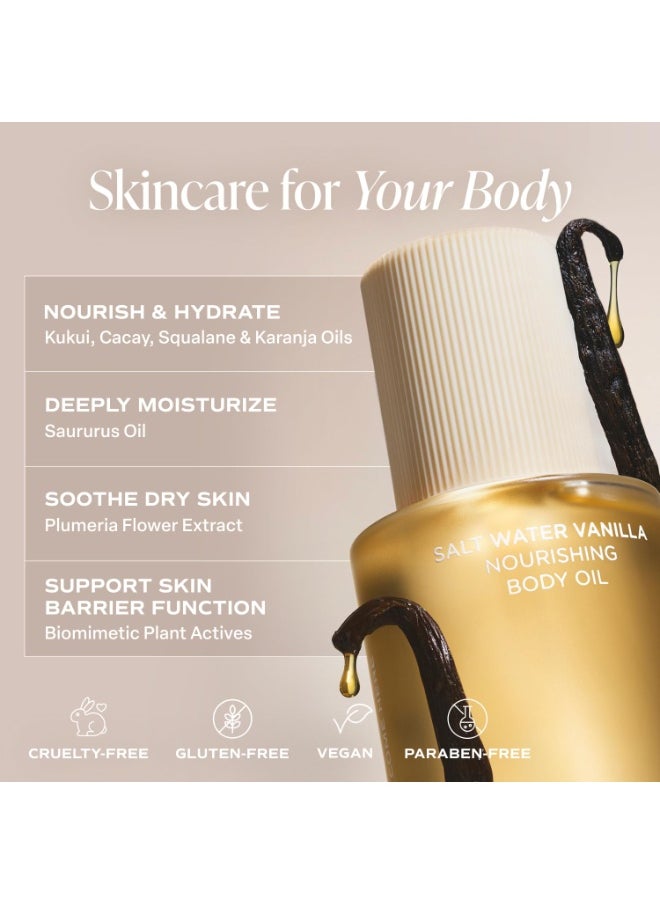 Saltair Saltair Body Oil. Luxurious Salt Water Vanilla After Shower and Bath Oil Moisturizer for Women and Men. Botanical, Non-Greasy, and Well-Absorbing Lotion for Hydrating Dry Skin. 4oz Pump Bottle  - Image 2