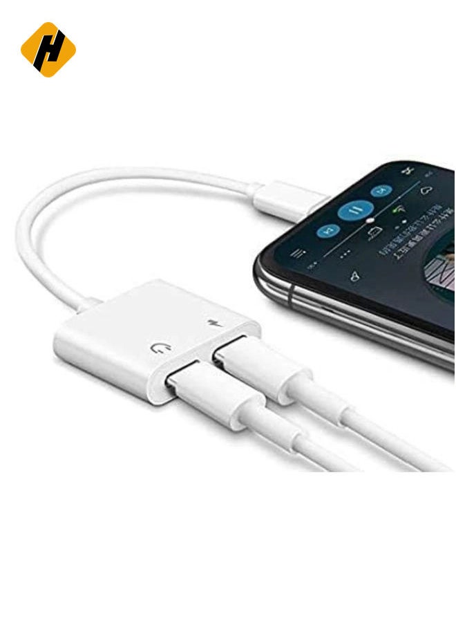 2 in 1 Earphone Jack Aux Audio Charger Double Dongle Adapter Cable for iPhone 7/7 Plus/8/8Plus/X/XS
