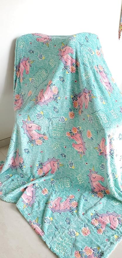 TEMSON Blankets for Kids – Glow in The Dark Blanket, Unicorn Print, Light Weight Soft Cozy All Weather Blankets for Toddlers Baby Boys & Girls - Image 4