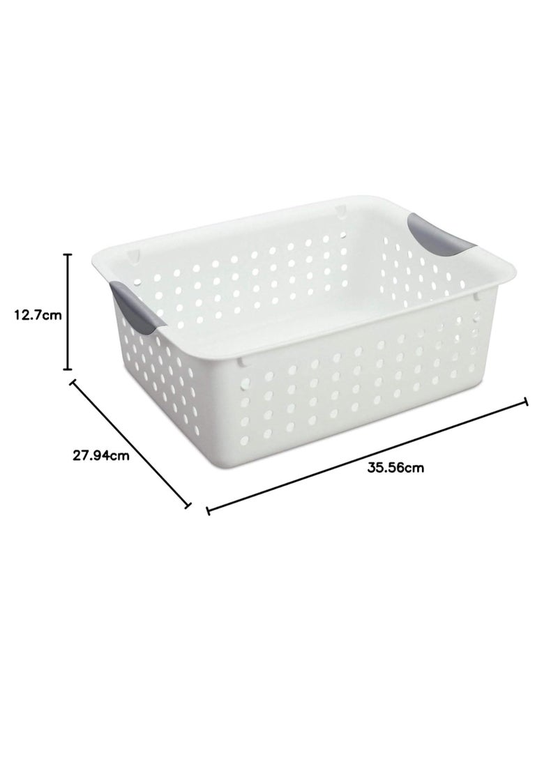 Sterilite Sterilite Medium Ultra Basket Plastic Storage Bin Organizer - White  - Image 2