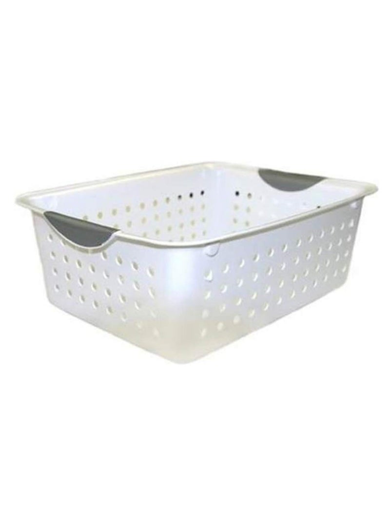 ستيريليت سلة تخزين بلاستيك متوسطة من ستيرلايت لون أبيض منظم متعدد الاستخدام بتصميم مفتوح متين مناسب للأرفف والخزائن والمطبخ والحمام لتنظيم المنزل بشكل عملي - Image 5
