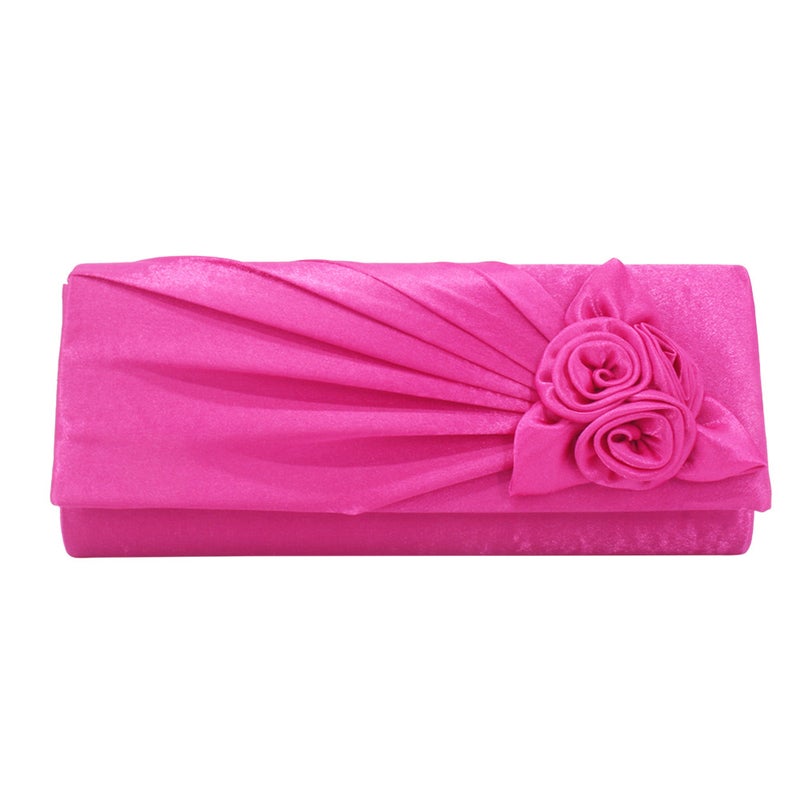 Korean Style Fashion Pleated Rose Evening Gift Bag Elegant Bride Bag Clutch Bag - Image 1