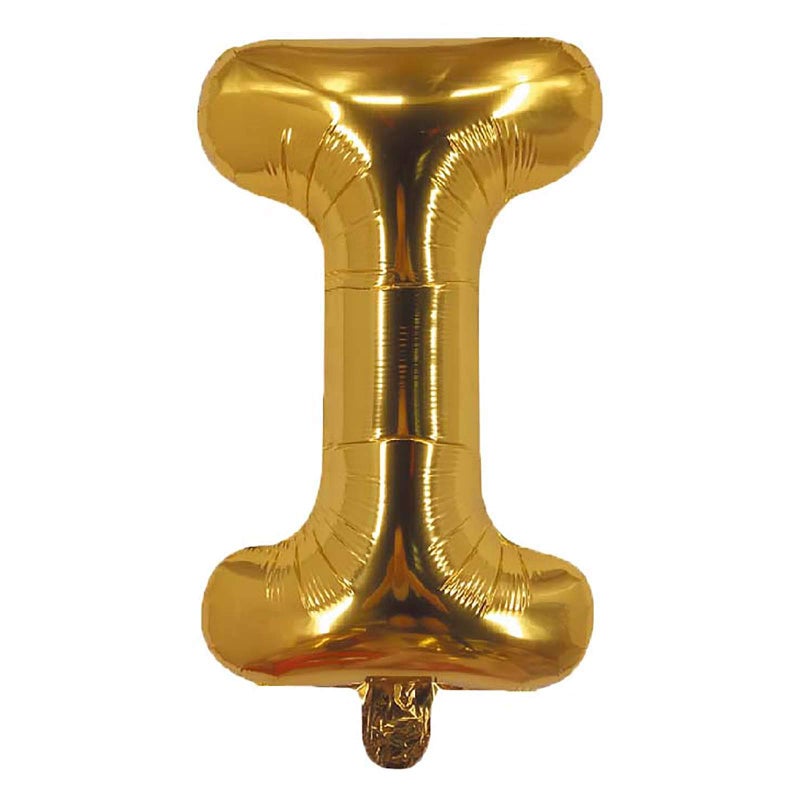 Party Time I Letter Foil Balloon Gold - Image 1