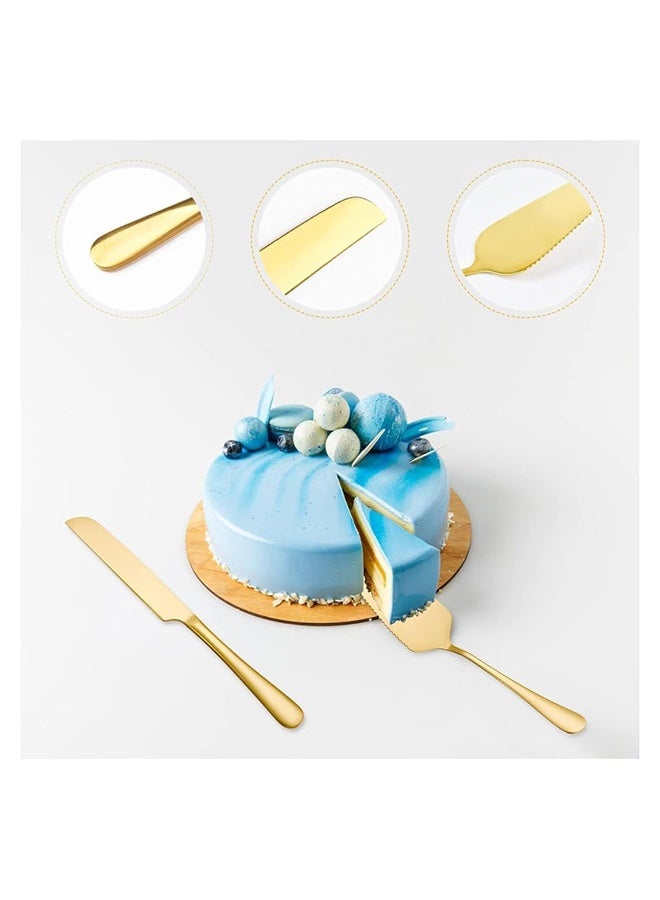 جيفت طقم تقديم الكيك، طقم سكاكين وتقديم كيك الزفاف، أدوات تقطيع الكيك من الفولاذ المقاوم للصدأ، قطاعة كيك مسننة، سكين تقديم حلويات احترافية لفطيرة الجبن والبيتزا. - Image 3