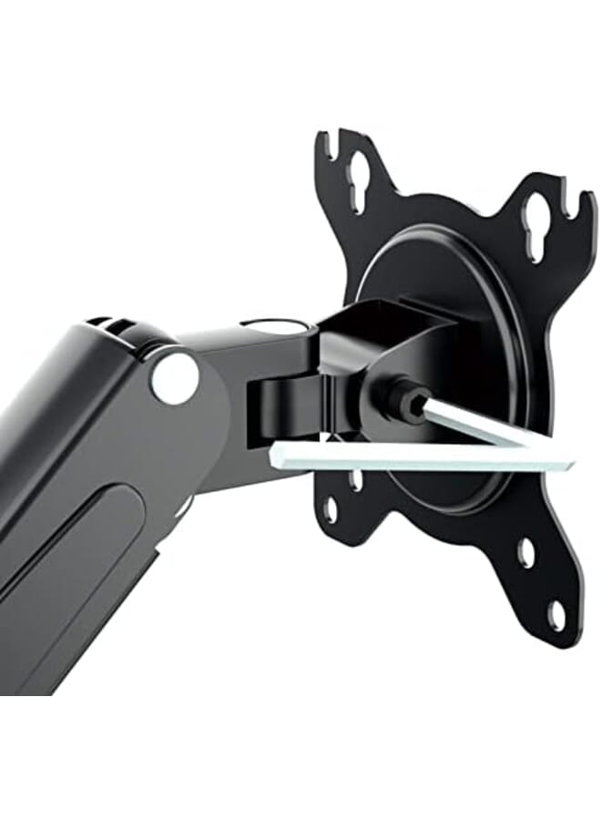 Single Monitor Mount Stand Articulating Gas Spring Monitor Arm Adjustable Monitor Stand Monitor Desk Mount With Clamp And Grommet Base Fits 17 To 27 Inch Lcd Computer Monitors