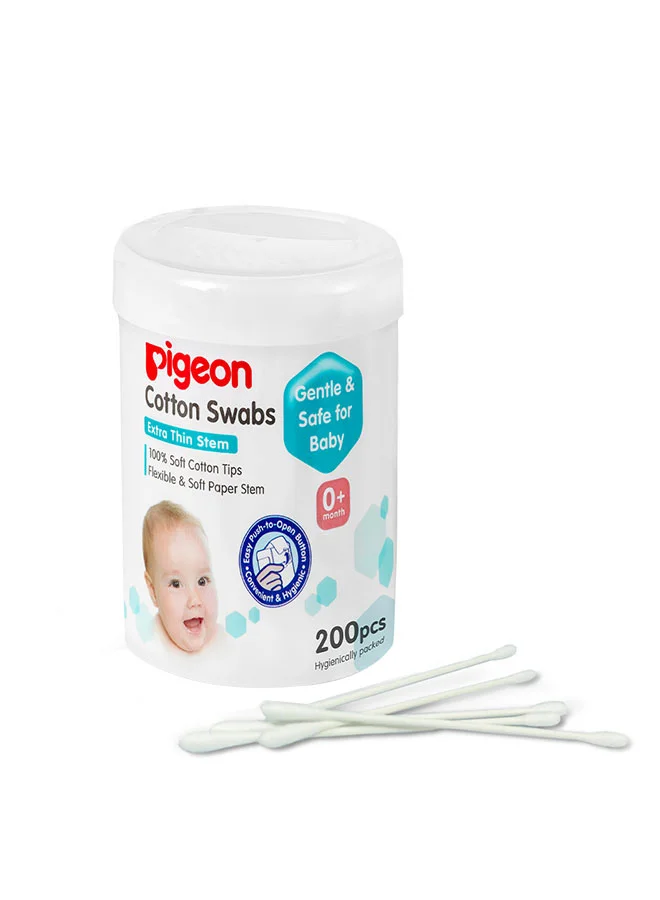 pigeon 200 Pieces Cotton Swabs Hinged