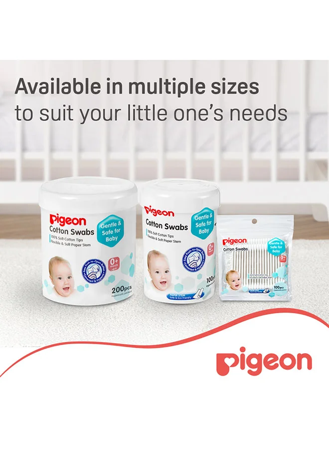 pigeon 200 Pieces Cotton Swabs Hinged