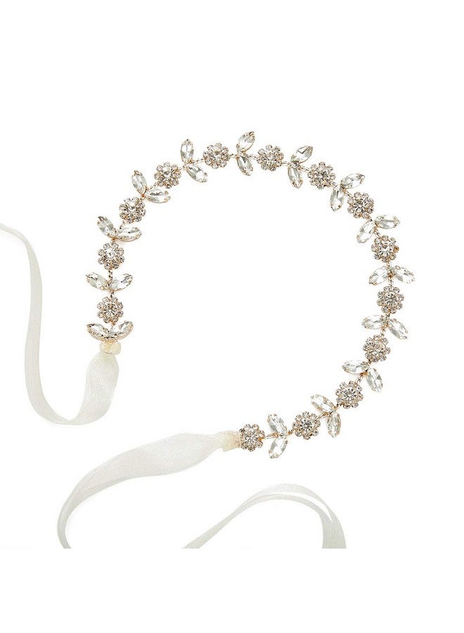 Loquat Rose Gold Flower Girl Headband For Wedding Baby Girl Headpiece Princess Crystal Floral Hair Accessories For Birthday Party, Photography - Image 1