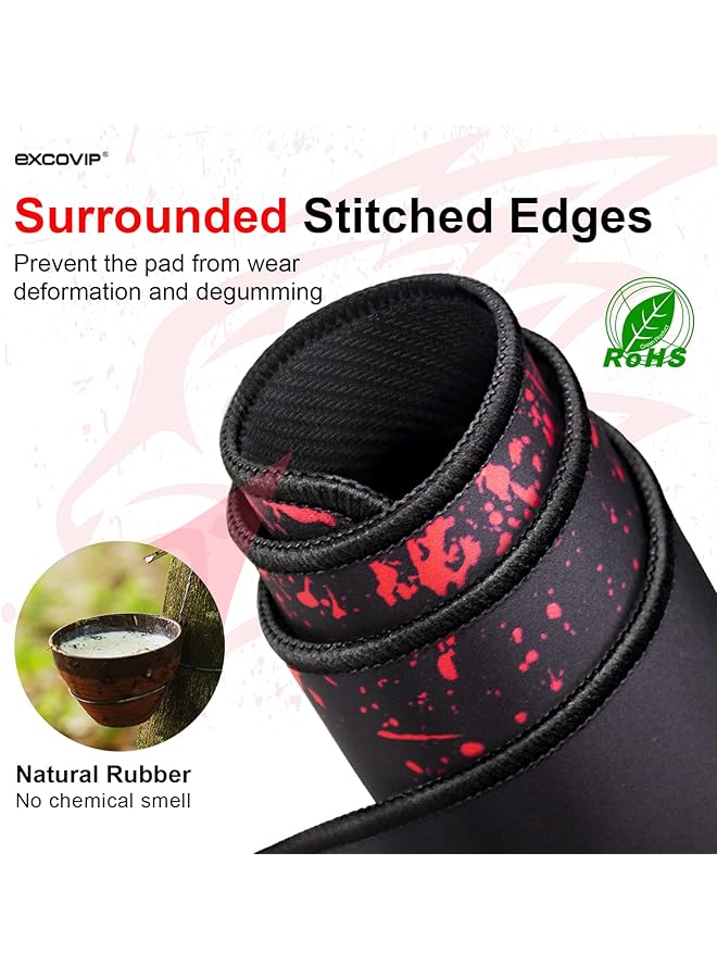 excovip Extended Large Gaming Mouse Pad Xxl 900 X 400Mm Non Slip Rubber Base Mouse Pad Mice Smooth Cloth Surface Keyboard Mouse Pads For Computers Red Leopard 14674 - Image 4