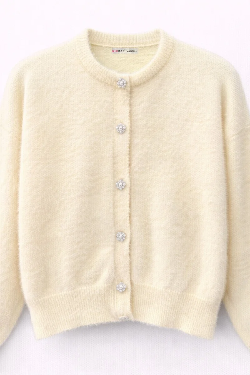 ميكسراي Mixray Oversized Jacquard Button Cardigan
