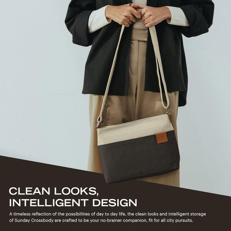 Daily Objects حقيبة كروس بودي لجميع الأجناس من نوع سنغافورة | حقيبة قماش صلبة مع جيوب داخلية وخارجية | مساحة تخزين للاحتياجات الأساسية - Image 4