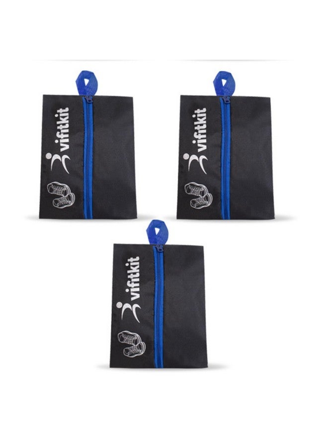 Vifitkit VFK by Xtrim Shoe Bag for Shoes with Smooth Zipper (Pack of 3), Easy to Carry Handle, Multi Storage Bag, Travel Organiser for Travelling, Portable Shoe Cover, Breathable, Dust Proof, Spacious Bag - Image 1