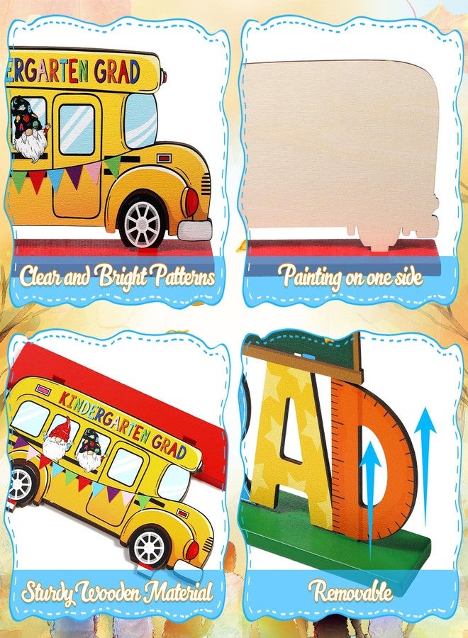 Blosssound 6 Pcs Kindergarten Graduation Decorations Preschool Graduation Table Decorations Wooden Class of 2026 Table Sign Pre-k Congrats Grad Centerpiece for Preschool School Grad Party Supplies - Image 3