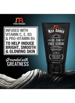 Man Arden De Tan Brightening Face Scrub 100Ml - De-Tans & Exfoliates Skin - With Vitamin C  - Image 4