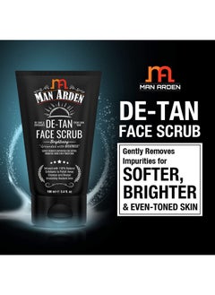 Man Arden De Tan Brightening Face Scrub 100Ml - De-Tans & Exfoliates Skin - With Vitamin C  - Image 3