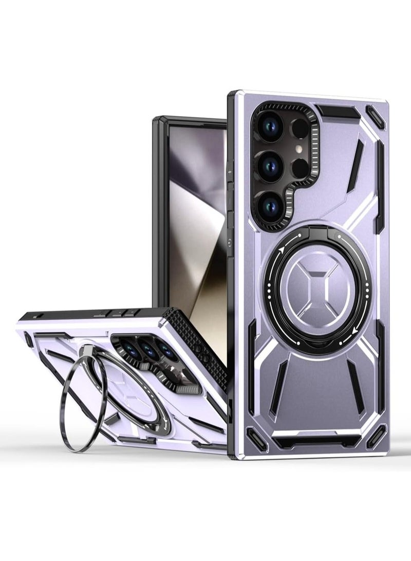 SHIELD EGYPT SHIELD EGYPT For Samsung Galaxy S23 Ultra Armored II Series Mag-Safe Magnetic Holder Phone Case (Purple) 