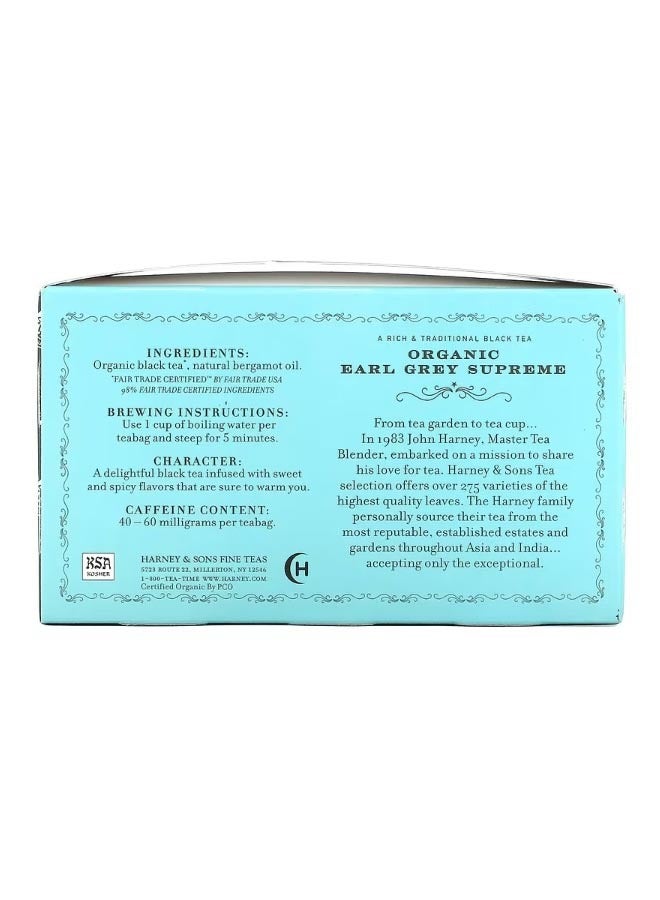 هارني آند سونز A Rich and Traditional Black Tea Organic Earl Grey Supreme 50 Tea Bags 3.17 oz 90 g - Image 2