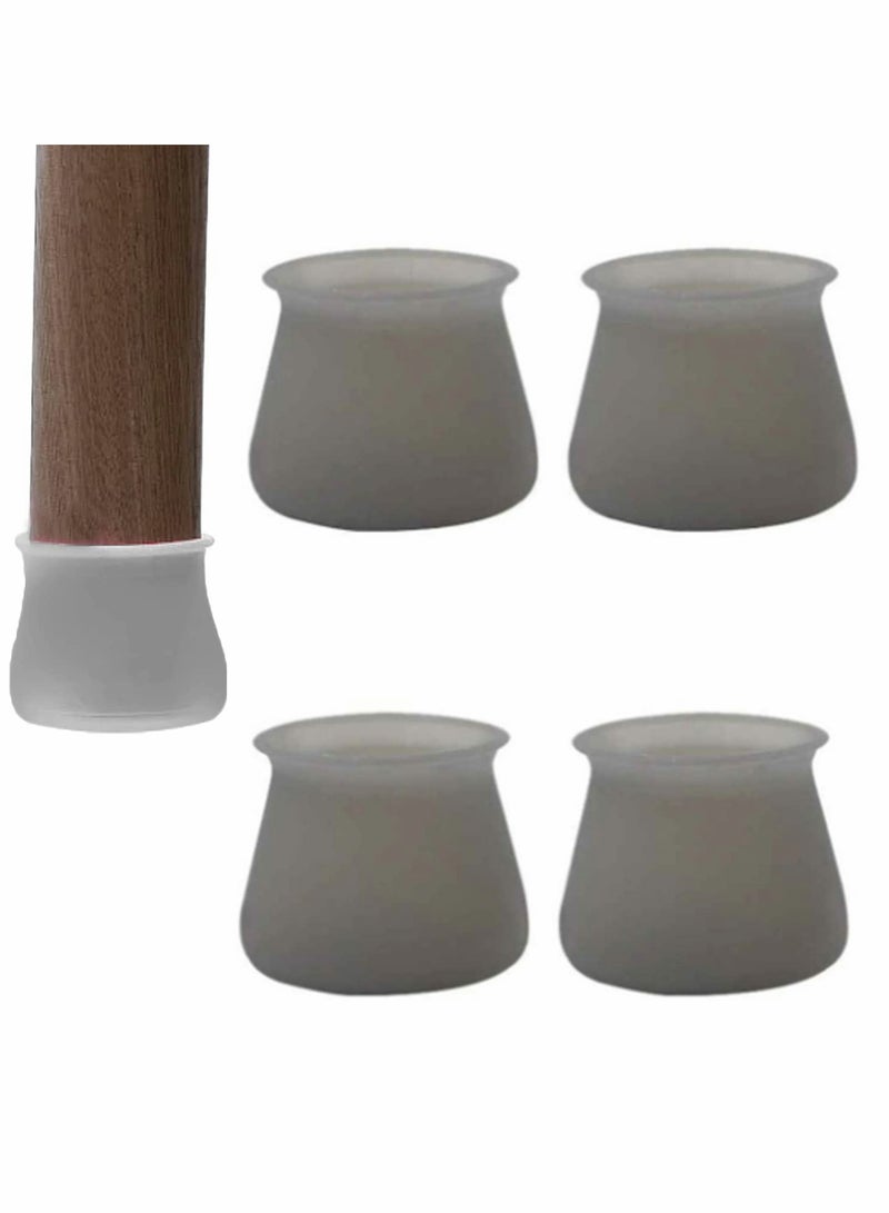 غطاء حماية من السيليكون للأثاث، 4 قطع أغطية أرجل الكراسي من السيليكون، واقي الأرضيات المستدير لأرجل الطاولات والأثاث - Image 1