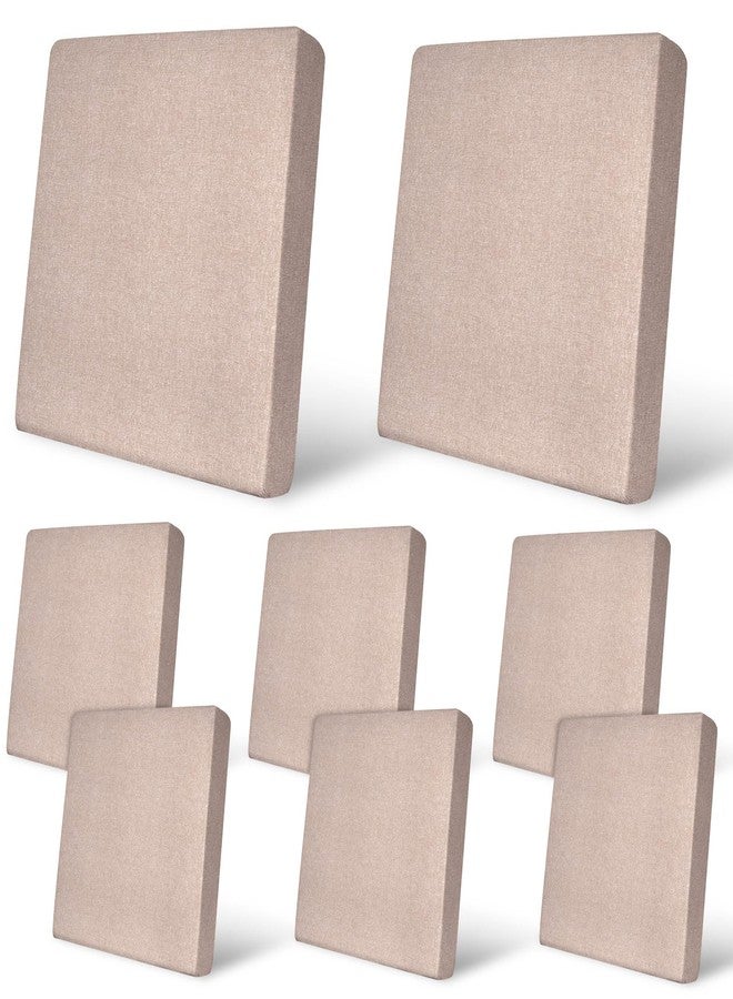 pickyNproud 8Pcs Patio Cushion Covers Stretch Outdoor Couch Cushions Slipcovers Replacement Washable Furniture Protector with Elastic Bottom Sofa Chair Seat Cover, Blush Khaki - Image 1