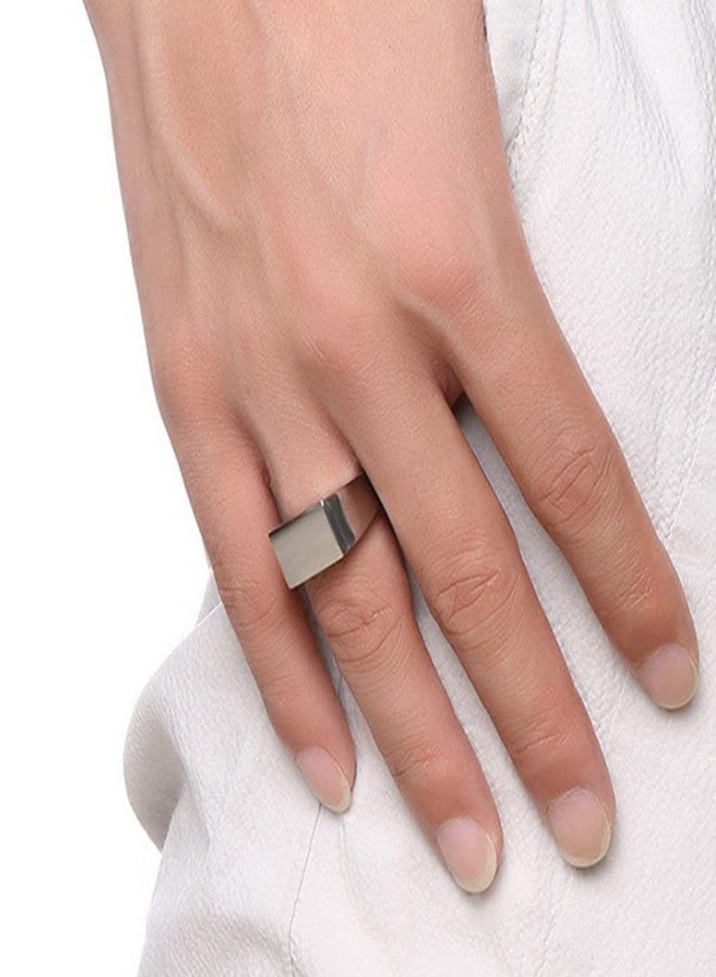 Jude Jewelers Retro Vintage Style Stainless Steel Signet Ring (Silver, 5) - Image 3