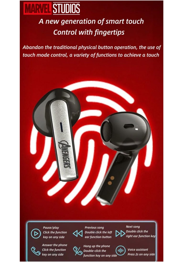 Marvel Studios - Marvel Avengers Black Panther Wakanda Forever illuminated LED HIFI Sound Headset TWS Wireless Bluetooth Earphone Noise Reduction Smart Touch Game Headphone - Image 1