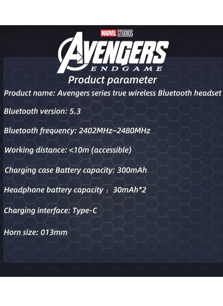 Marvel Studios - Marvel Avengers Black Panther Wakanda Forever illuminated LED HIFI Sound Headset TWS Wireless Bluetooth Earphone Noise Reduction Smart Touch Game Headphone - Image 1