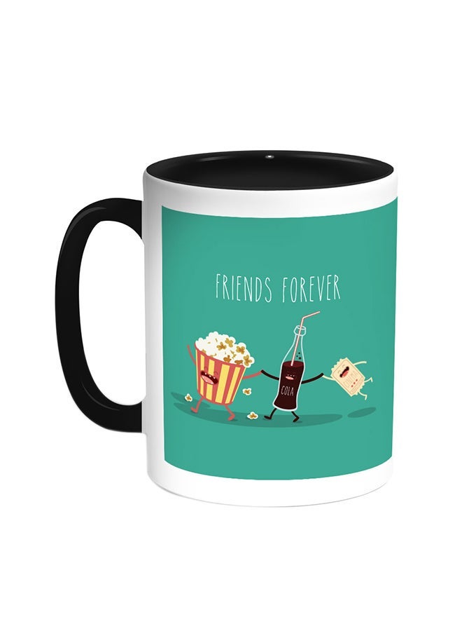 Friends Forever Printed Coffee Mug Black/White 11ounce