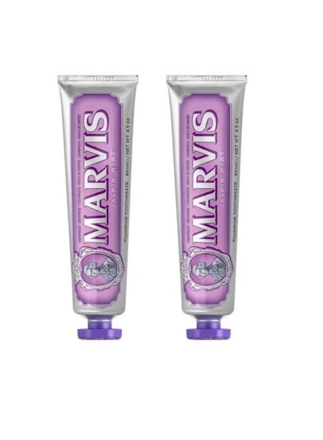 Marvis 2 Pcs Jasmin Mint Toothpaste 85ml – Luxurious Italian Toothpaste with Floral Mint Fusion - Image 1