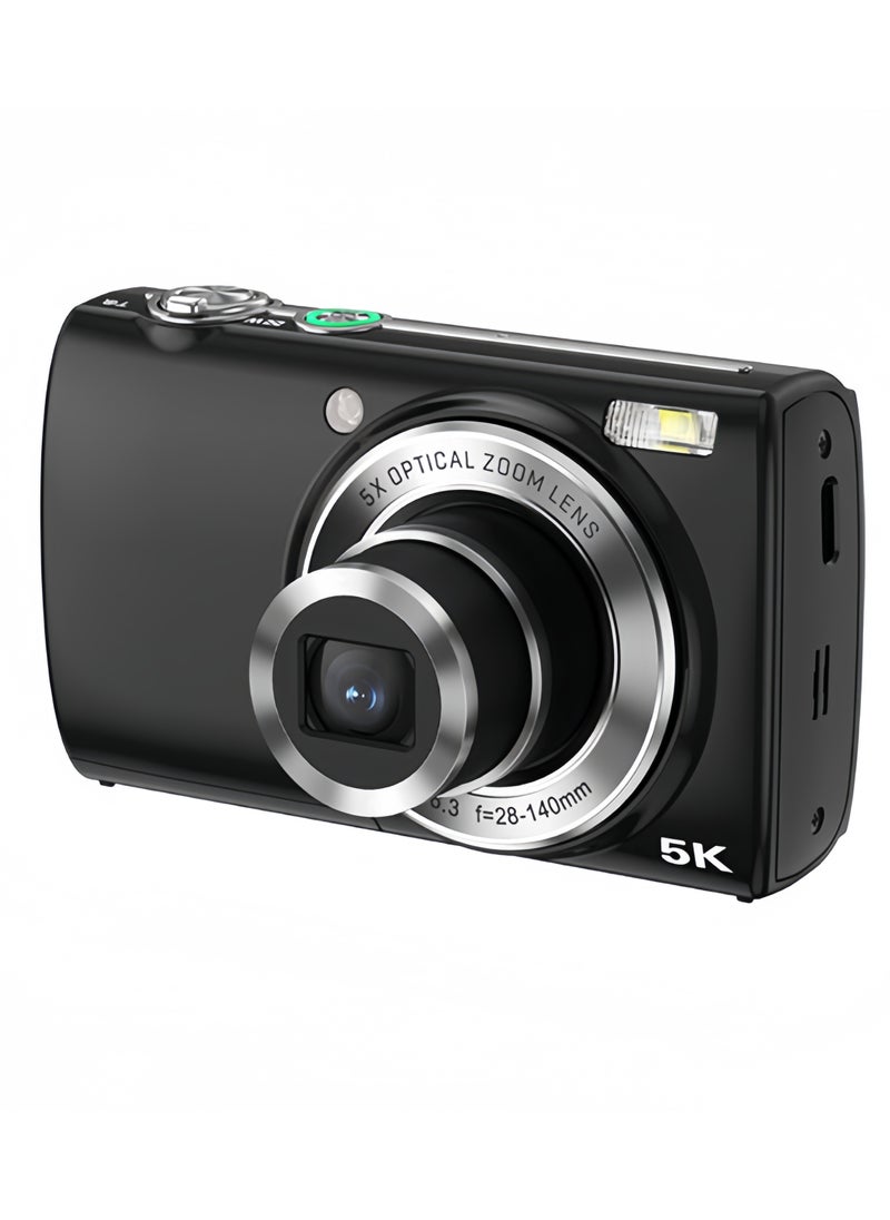 Milatech 5K Digital Camera with Dual - Cameras, 64MP, 5X Optical Zoom, 32G TF Card, Touch Screen  - Image 1