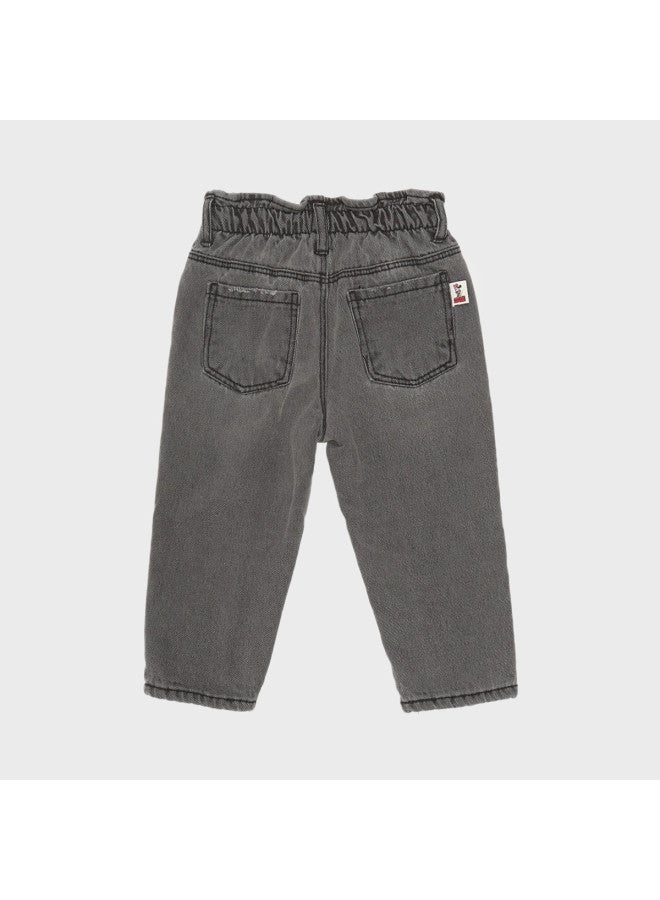 Zara Kids' Stylish Sweet Cute Fleece-lined Cotton Denim Pants - Image 3