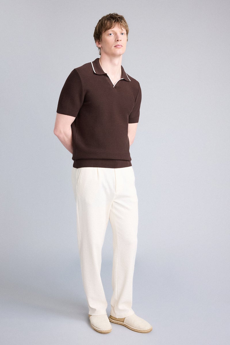 DeFacto Beige Man Relax Fit Trousers Casual - Image 2