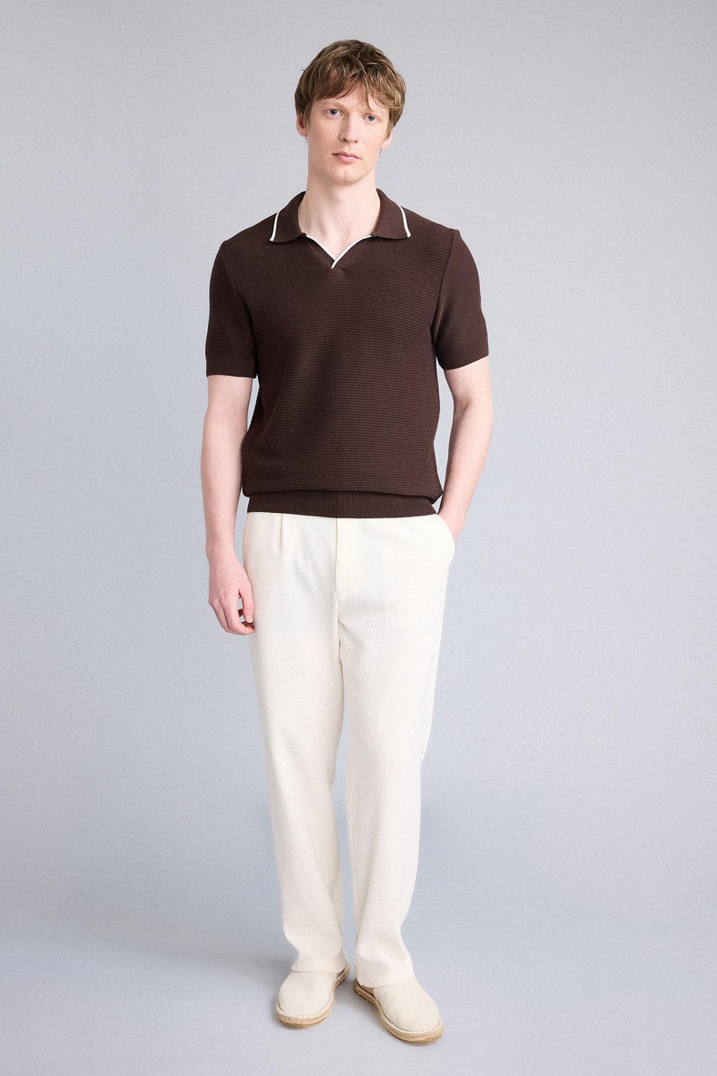 DeFacto Beige Man Relax Fit Trousers Casual - Image 1