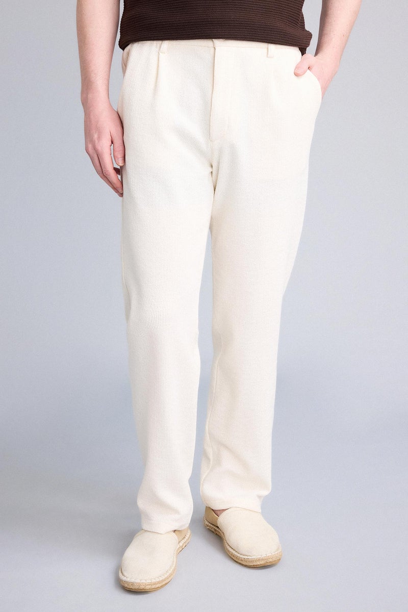 DeFacto Beige Man Relax Fit Trousers Casual - Image 4