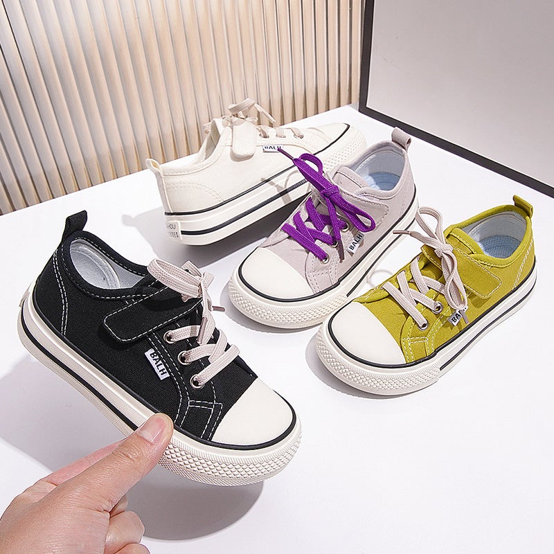 Children'S Sneakers 2025 Spring And Autum New Boys' Classic Canvas Shoes With Velcro Fasteners For Kindergarten Girls, Korean Version - Image 2