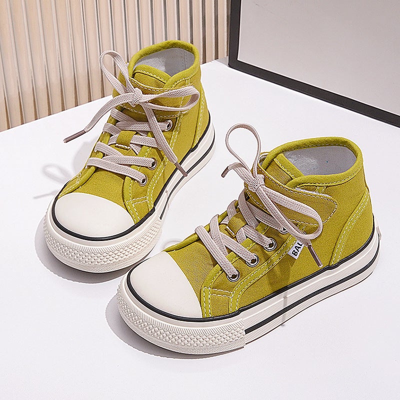 Children'S Sneakers 2025 Spring And Autum New Boys' Classic Canvas Shoes With Velcro Fasteners For Kindergarten Girls, Korean Version - Image 1