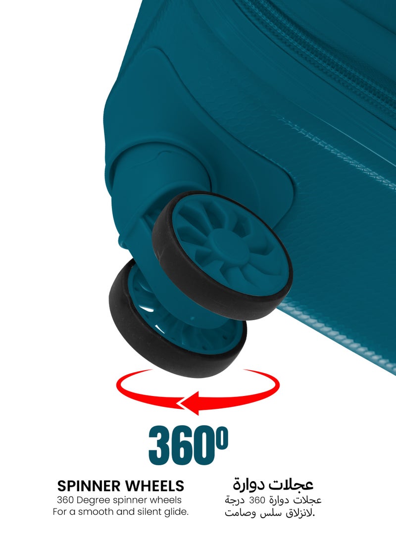 PARAJOHN Sandtrail Series Set of 3 Luggage | Lightweight Small 10KG, Medium 20KG & Large 30KG ABS 4 Wheels Trolley Hardsided Travel Suitcase - Blue - Image 5