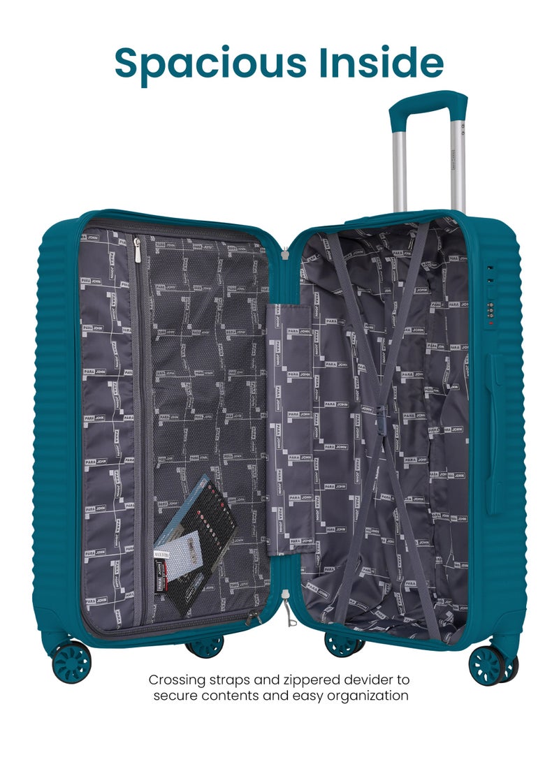 PARAJOHN Sandtrail Series Set of 3 Luggage | Lightweight Small 10KG, Medium 20KG & Large 30KG ABS 4 Wheels Trolley Hardsided Travel Suitcase - Blue - Image 3