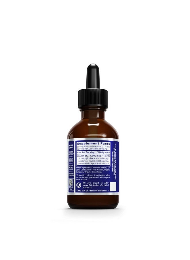 Quantum Nutrition Labs Qultured B12 - Vitamin B12, Pure B12 Liquid, B12 Sublingual, Methylated B12, Organic, Liquid Drops for Adults, Liquid B12 Supplement with Methylcobalamin - 2 Fl Oz - Image 2