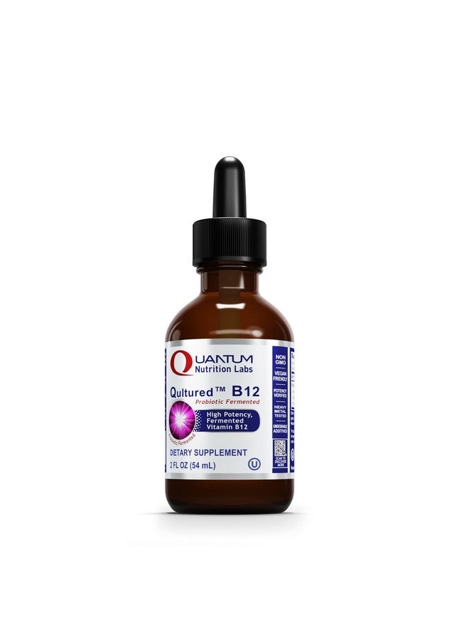 Quantum Nutrition Labs Qultured B12 - Vitamin B12, Pure B12 Liquid, B12 Sublingual, Methylated B12, Organic, Liquid Drops for Adults, Liquid B12 Supplement with Methylcobalamin - 2 Fl Oz - Image 1