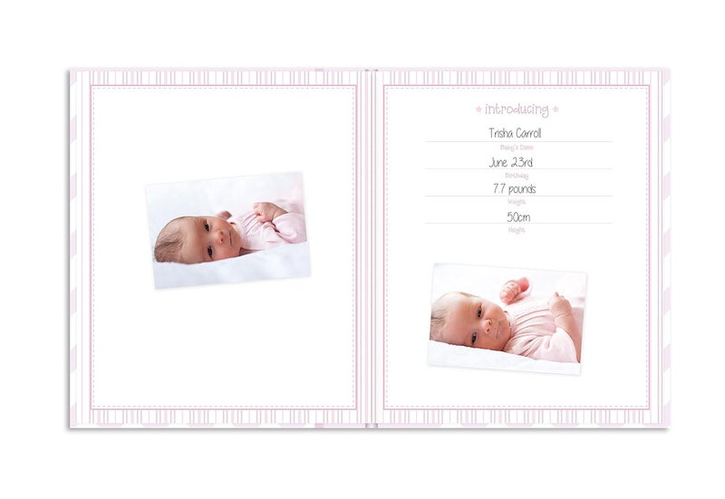 Lil Peach كتاب ذكريات بيبي ليل بيش للأعوام الخمسة الأولى، دفتر تذكارات لحظات الميلاد، هدية للآباء الجدد والمرتقبين، 46 صفحة للتعبئة، وردي - Image 5