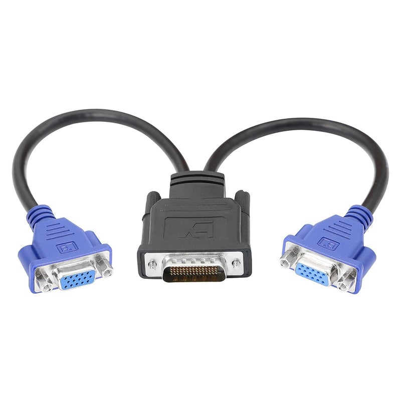 Tobo DMS-59 Pin to Dual VGA Adapter Y Splitter, DMS 59Pin Male to 2 VGA Female Dual Monitors Extension Cable Adapter Video Card for Monitor TV Projector Computer TD-1405CC - Image 1