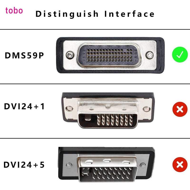 Tobo DMS-59 Pin to Dual VGA Adapter Y Splitter, DMS 59Pin Male to 2 VGA Female Dual Monitors Extension Cable Adapter Video Card for Monitor TV Projector Computer TD-1405CC - Image 5