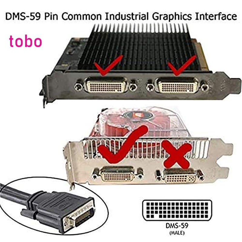 Tobo DMS-59 Pin to Dual VGA Adapter Y Splitter, DMS 59Pin Male to 2 VGA Female Dual Monitors Extension Cable Adapter Video Card for Monitor TV Projector Computer TD-1405CC - Image 3