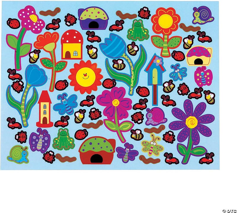 Fun Express Flower Garden Sticker Scene - 12 Backgrounds and 12 Repositionable Sticker Sheets for Spring Activities - Image 3