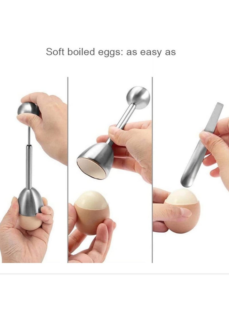 5PCS Set Stainless Steel Boiled Egg Topper Egg Shell Cracker Opener Egg Spoon Holder Kitchen Gadgets for Cooking Breakfast Baking Tools  - Image 4